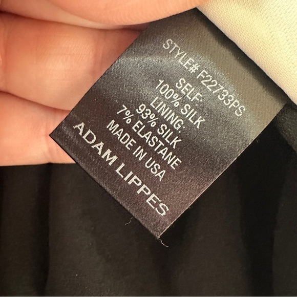 Adam Lippes Black Floral Printed Silk Georgette Skater Dress Size 4 - Picture 7 of 9